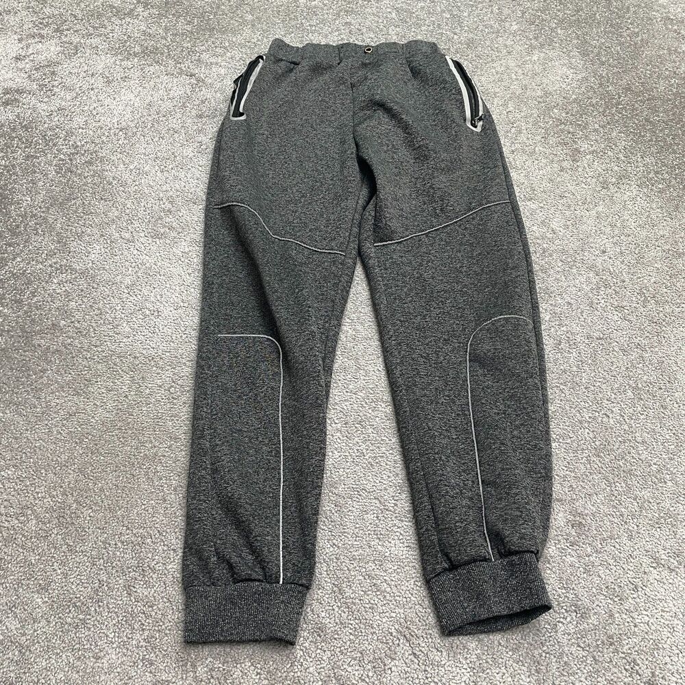Fried Denim XI Jogger Tech Fleece Pants Mens Large Dark Gray Elastic Waist 24x28